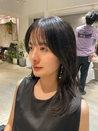 セミロング カラー ヘアアレンジ 一箭 恵梧/ロングヘアのヘアスタイル