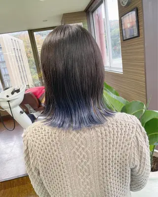 ミディアム カラー 土居 正季のヘアスタイル