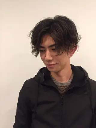 ミディアム カラー パーマ メンズ ちこ .のヘアスタイル