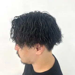 ミディアム パーマ メンズ 柏メンズカットパーマ NO.1タイチのヘアスタイル