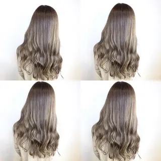 ロング カラー 韓国レイヤーカット/ ダブルカラーのヘアスタイル