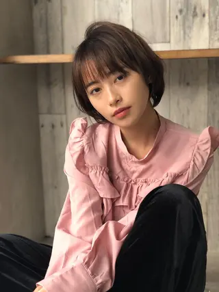 ショート カラー パーマ 【全席個室サロン】 NUMBER 天王寺のヘアスタイル