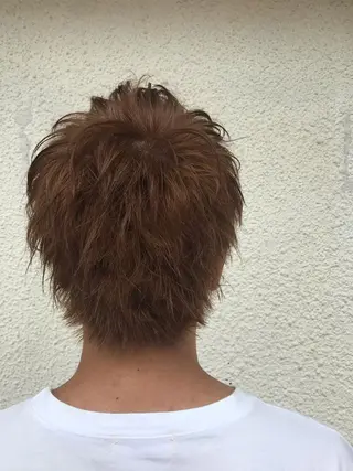 ショート カラー パーマ メンズ ニュアンスパーマ/ レイヤー/茶屋町のヘアスタイル