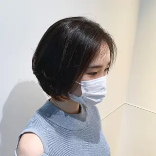 ショート ヘアアレンジ 髪と心を整える美容師 透明感カラー/ボブのヘアスタイル