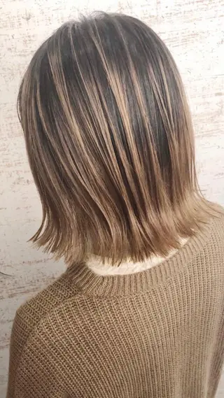 ミディアム カラー ケアブリーチ /髪質 改善/古橋圭史郎のヘアスタイル