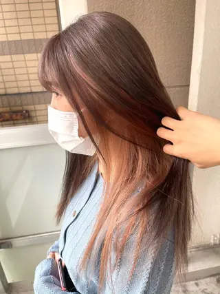 ロング カラー 岩谷/ブリーチ 🪽透明感カラーのヘアスタイル