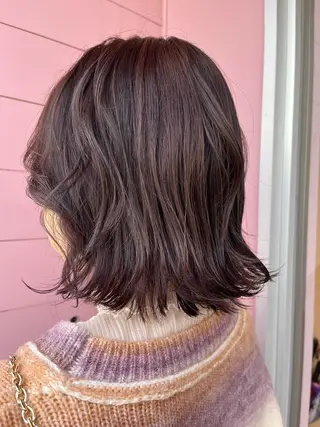 ミディアム カラー 初ブリーチOK✨ ハイトーン稲吉菜々美のヘアスタイル