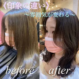 ミディアム カラー 韓国風ヘア✻透明感 カラー✻yukaのヘアスタイル