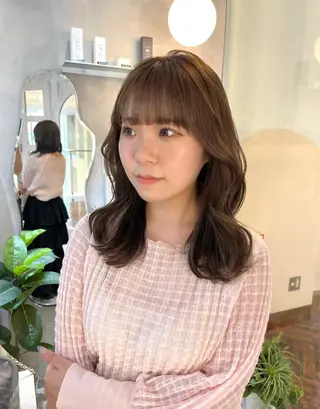 セミロング カラー このか🕊️ベージュ /グレージュ/カットのヘアスタイル