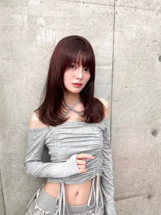 セミロング カラー 韓国ヘア🇰🇷 レイヤー/芝春樹のヘアスタイル