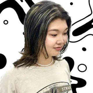 ミディアム カラー Rena✴︎トレンド ×スタンダードMIXのヘアスタイル