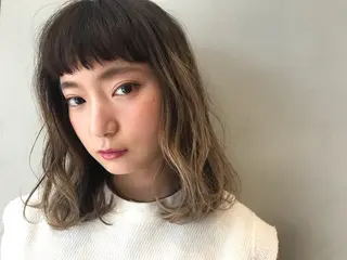 ミディアム カラー オリーブ透明感カラー 表参道/MIKUのヘアスタイル