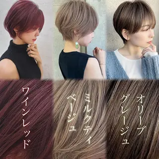 ショート カラー 荻野 峻輔/レイヤー /ハッシュ/透明感のヘアスタイル