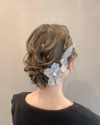 ミディアム ヘアアレンジ ナチュラル🕰️銀座 /Ruko🌱のヘアスタイル