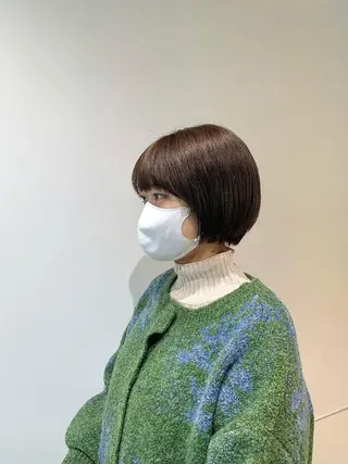ショート ヘアアレンジ 髪と心を整える美容師 透明感カラー/ボブのヘアスタイル
