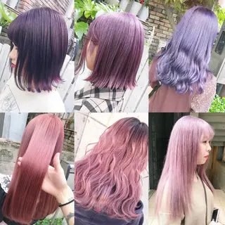セミロング カラー ヘアアレンジ TAKUMAブリーチ /切りっぱなし🪽のヘアスタイル