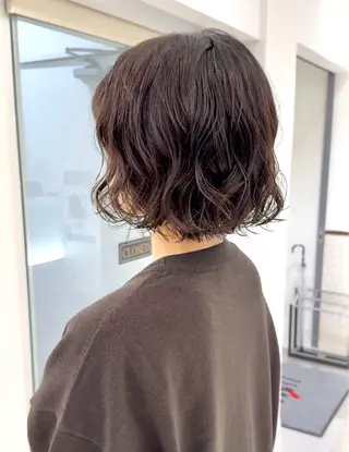 ショート パーマ デジタルパーマ 🌀ボブ　萩原　龍のヘアスタイル