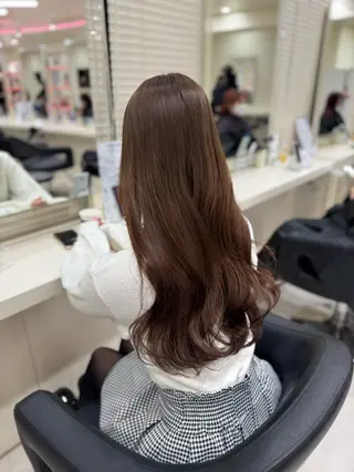 ロング 縮毛矯正× ブルーブラック/池袋のヘアスタイル