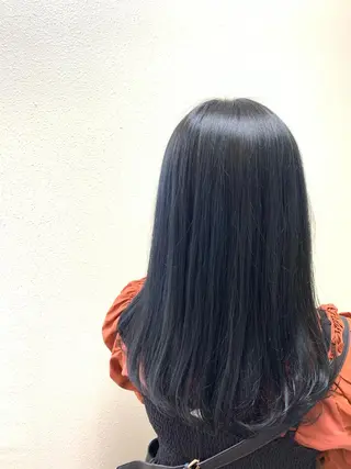 ミディアム カラー パーマ ヘアアレンジ メンズ キッズ ネイル マツエク・マツパ 切りっぱなしヘアボブ ミディアムヘアRYOのヘアスタイル