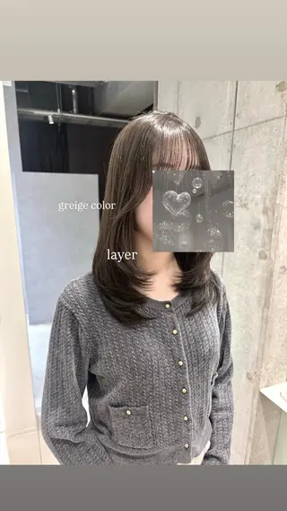 ミディアム カラー 透明感カラー・レイヤ ー🎀amika🎀のヘアスタイル