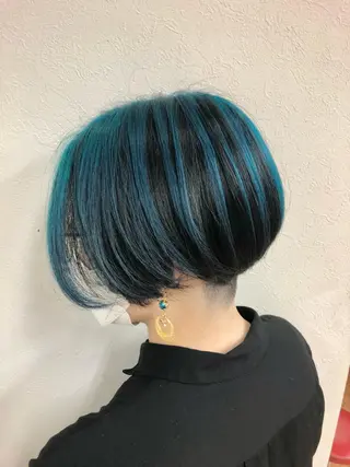 ショート カラー ダブルスキルエクステ /羽エクステ白石宇由のヘアスタイル