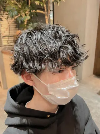 ショート パーマ メンズ 波巻きスパイラルパー マ/シャドウパーマ駿のヘアスタイル