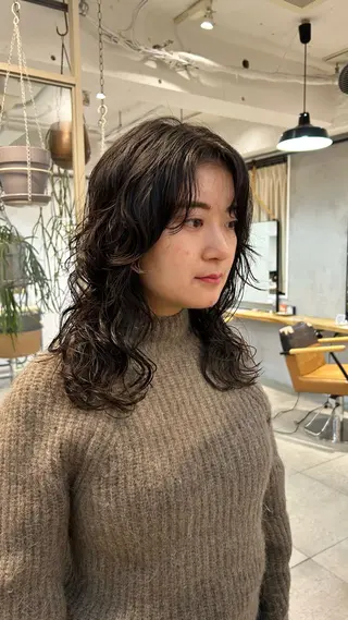 セミロング カラー パーマ じゅわっと暖色カラー 🍊Moemiのヘアスタイル