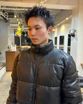 ショート メンズ グランジヘア 無造作ヘアHYUGAのヘアスタイル