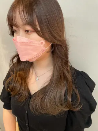 セミロング カラー 女性リピ90%🍨 🩷佐藤みずきのヘアスタイル