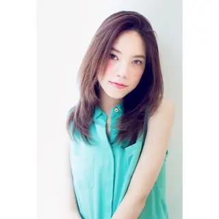 セミロング カラー 内藤 達也のヘアスタイル