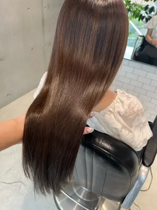 ミディアム カラー 透明感/オリーブ/ グレージュ/YUKAのヘアスタイル