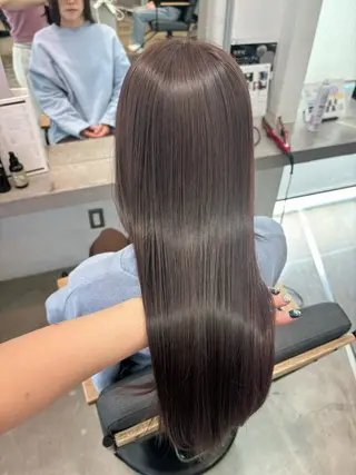 セミロング yui/ラベンダー/ ピンク/ワインレッドのヘアスタイル