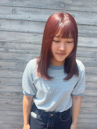 ミディアム 【美ボブ.艶カラー. 梅田茶屋町】midoのヘアスタイル