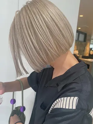 ミディアム カラー パーマ ヘアアレンジ メンズ ハイトーン/レイヤー 🌸さくらのヘアスタイル