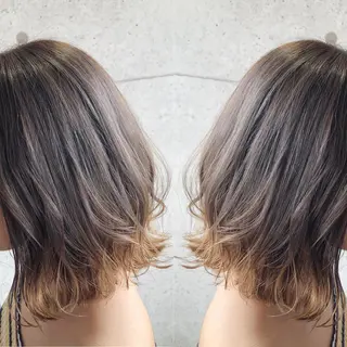 ミディアム カラー 福森 みずきのヘアスタイル