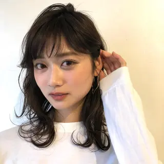 セミロング カラー h a k u 大倉 卓人のヘアスタイル