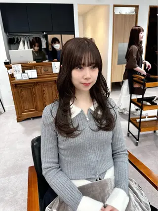 ロング カラー パーマ ヘアアレンジ メンズ キッズ 骨格レイヤーカット 🌿美髪縮毛矯正のヘアスタイル