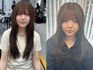 ロング カラー パーマ ヘアアレンジ メンズ キッズ レイヤーカット/顔周 りカット/縮毛矯正のヘアスタイル