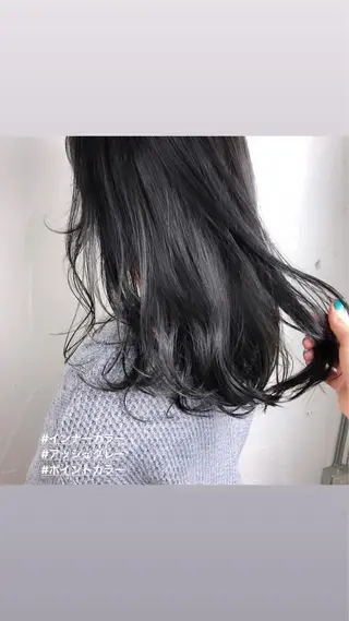 セミロング カラー せこぐち まいのヘアスタイル