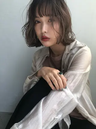 ショート カラー パーマ 低ダメージパーマ ケアパーマ/武田明大のヘアスタイル