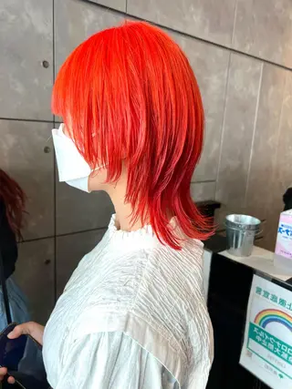 ミディアム カラー ヘアアレンジ 🌈インナーカラー ‘ショウマ’🌈のヘアスタイル