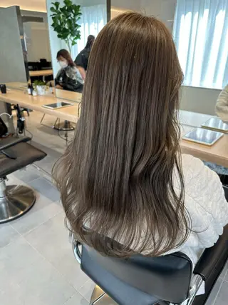 ロング カラー ヘアアレンジ オリーブ透明感カラー 表参道/MIKUのヘアスタイル