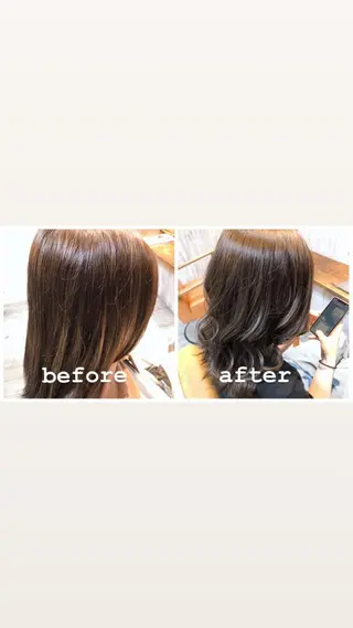 セミロング カラー 中村 優志のヘアスタイル