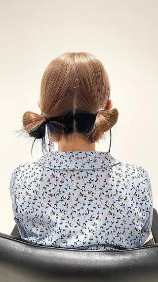 ミディアム カラー スキバサミを使わない カット🌼唯🌼のヘアスタイル