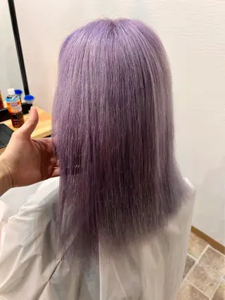 ミディアム カラー ヘアカラー&縮毛矯正 STAR☆RIVERのヘアスタイル