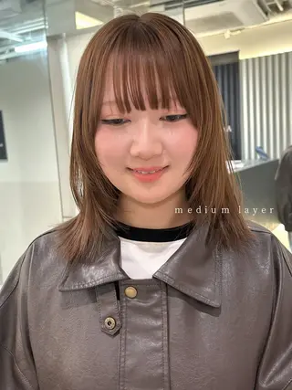 ミディアム カラー 🤍垢抜け♡透明感 カラーmoeka🤍のヘアスタイル
