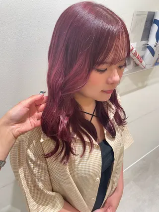 セミロング カラー 暖色カラー/レイヤー 唯菜 ユイナのヘアスタイル