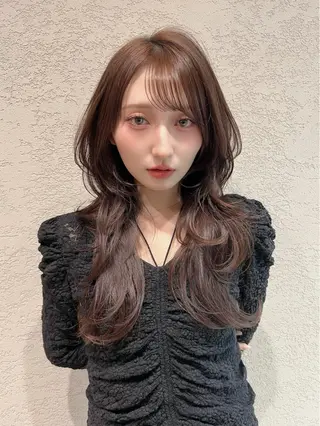 ロング カラー 興津/韓国レイヤー ダブルカラー美髪縮毛のヘアスタイル