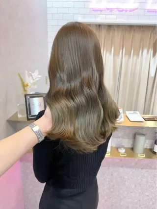 セミロング カラー ヘアアレンジ 天神/ブリーチ/ ブリーチなしカラーのヘアスタイル