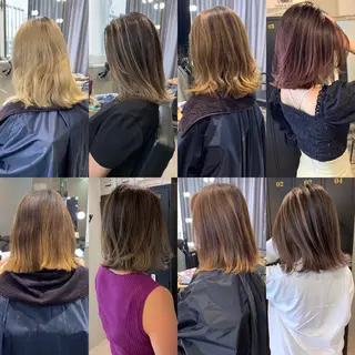 ミディアム カラー YUSUKE レイヤーカットカラーのヘアスタイル